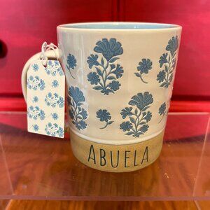 NWT Abuela Grandmother mug with gift tag blue flowers